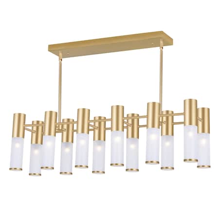 Cwi Lighting Pipes 12 Light Island/Pool Table Chandelier With Sun Gold Finish 1221P32-12-625